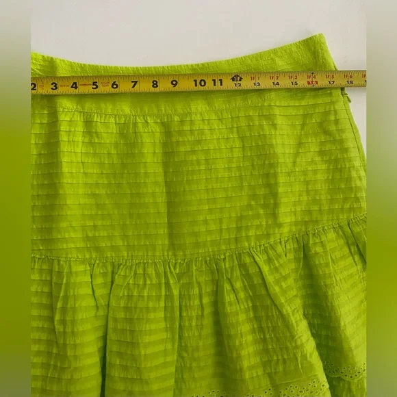 FARM Rio Skirt Neon Green Ruffled Mini Skirt size Large - Picture 10 of 11